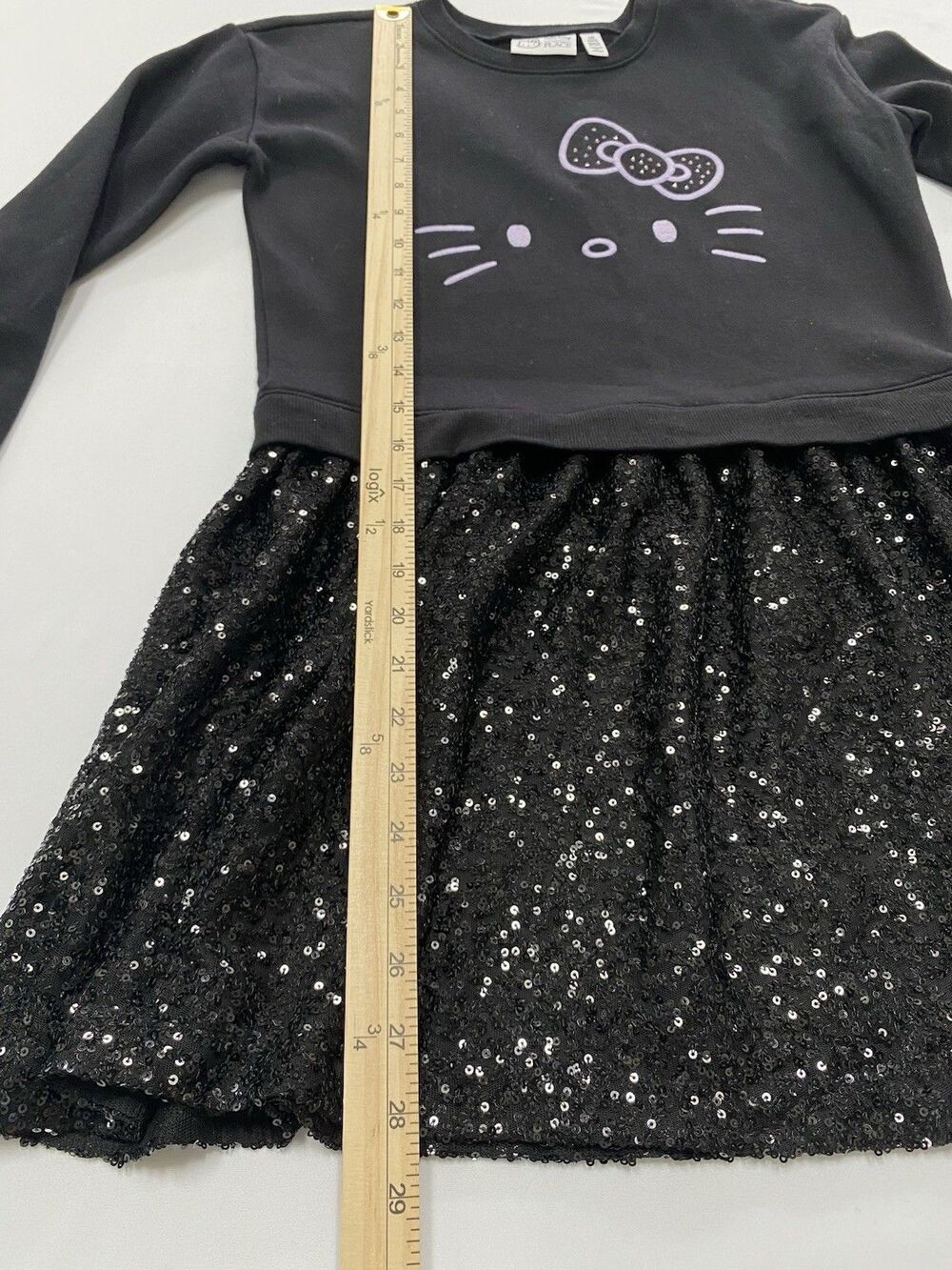 Hello Kitty The Children's Place Girls Sequin Fleece Dress - Size L (10/12) - Picture 6 of 9